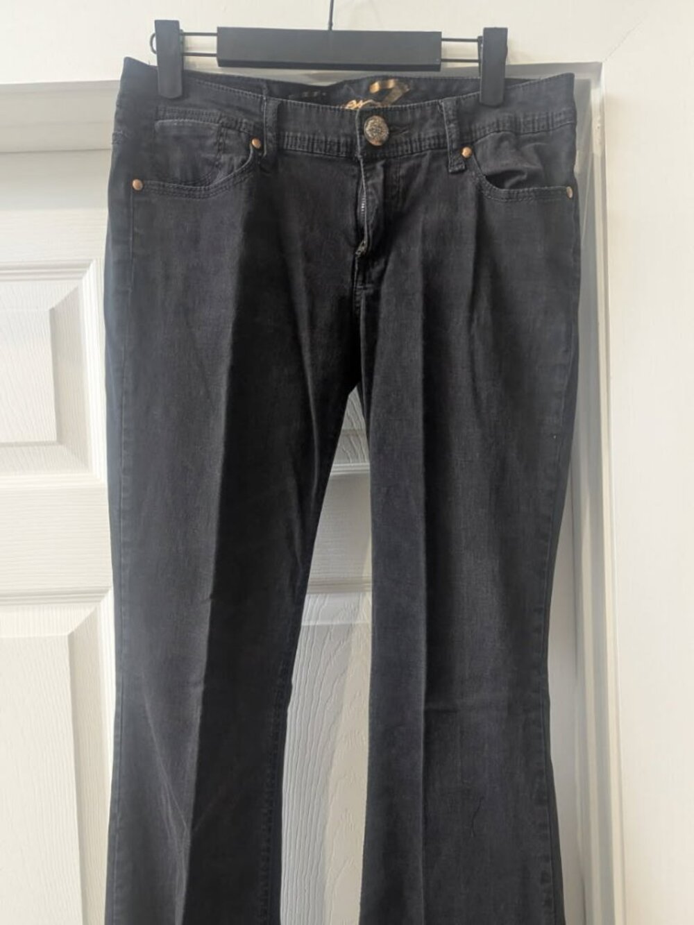 Seven7 Women's Black Flare Jeans Size 29 Stretch Denim